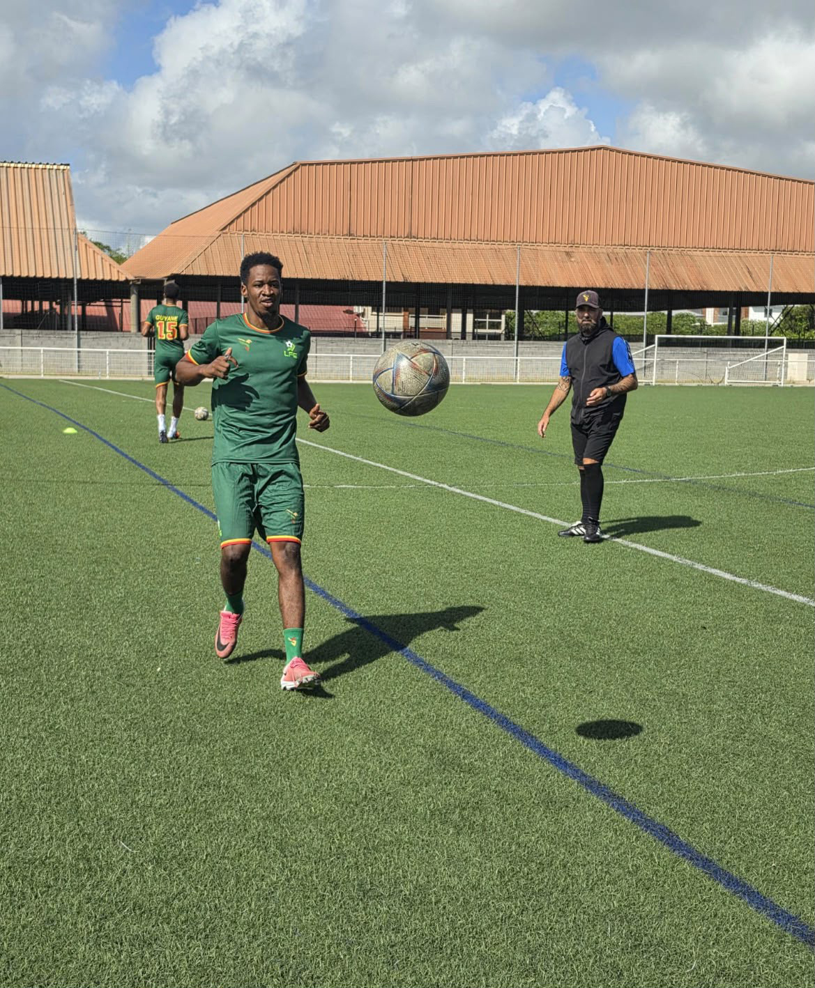 La sélection guyanaise à l'entraînement